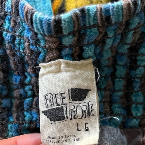 FREE PEOPLE Linen-Blend Bright Skirt Sz L - Picture 3 of 4